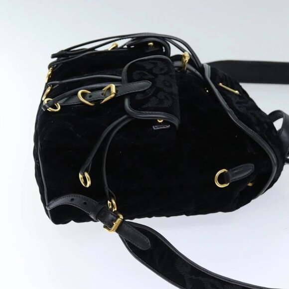 PRADA Quilted Backpack Velor Black Auth 73128AV - Picture 4 of 16